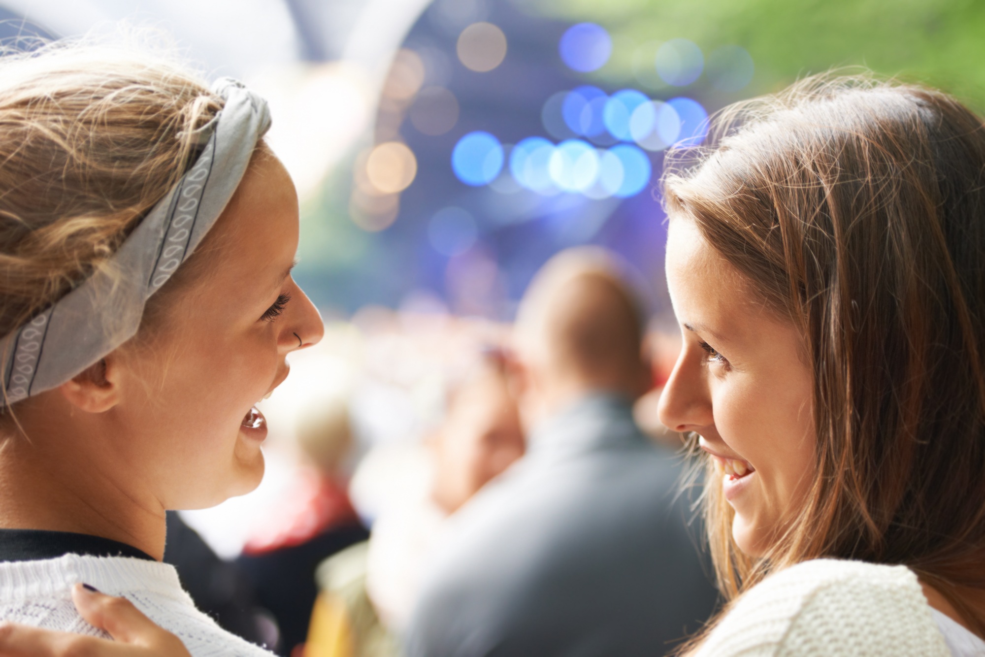 Enjoying the festival atmosphere